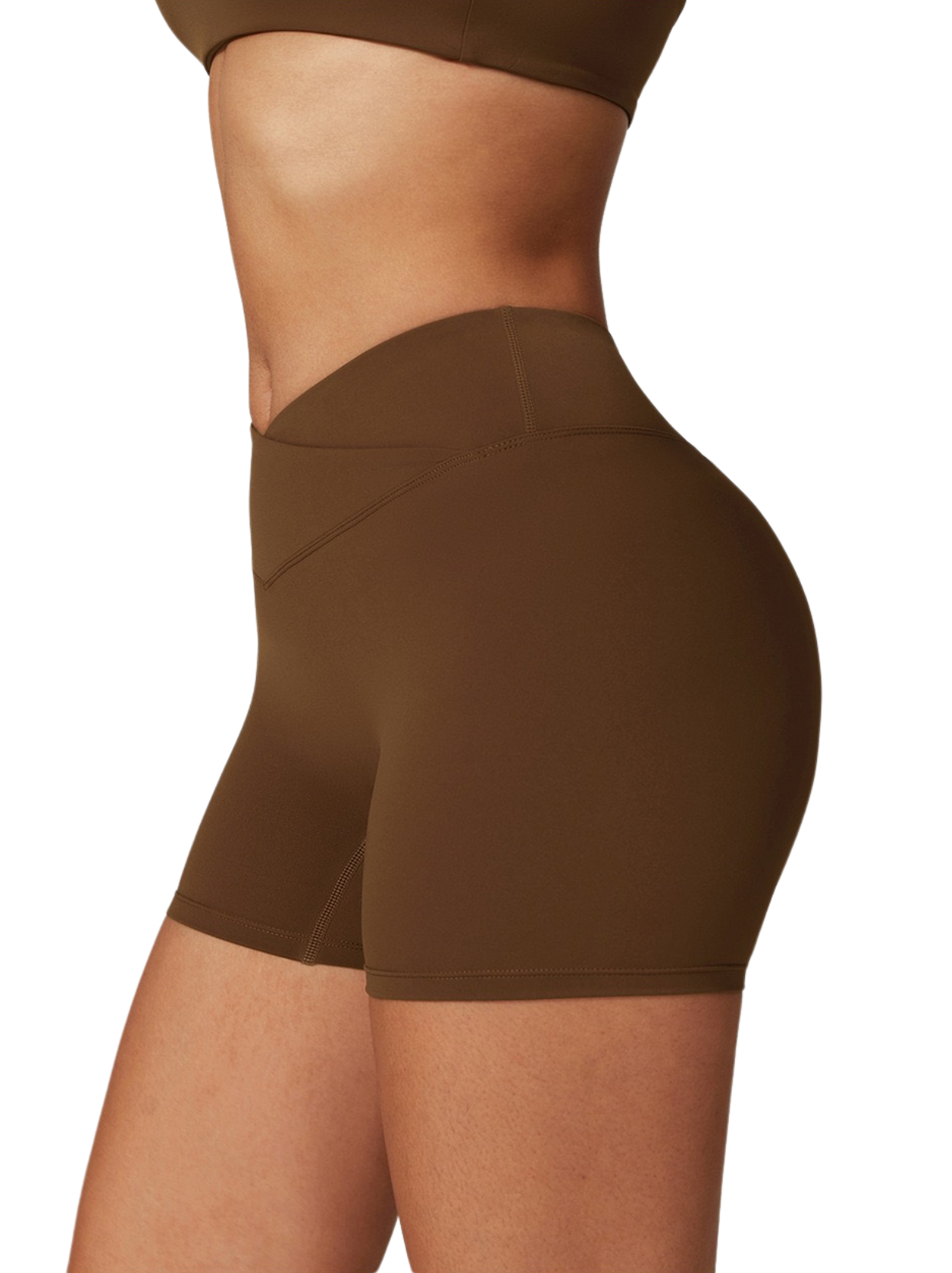 Sleek Shorts - Flow Oasis - Cappuccino Brown - OHFIT