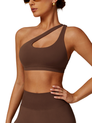 One Shoulder Bra - Knit Motion - Mocha