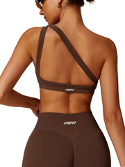 One Shoulder Bra - Knit Motion - Mocha