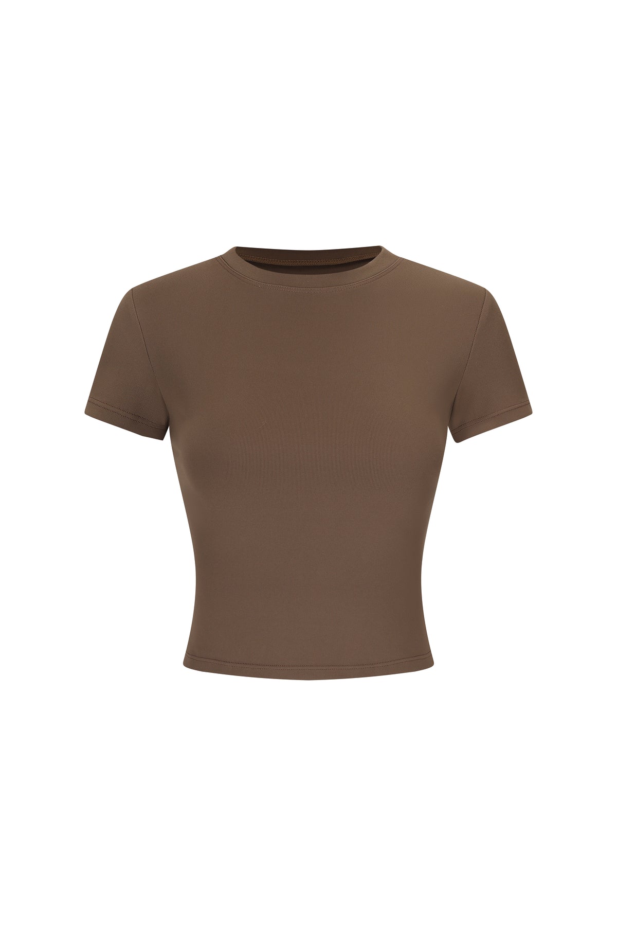 Crew Neck Top Short Sleeves - Urban Ease - Rich Cocoa - OHFIT