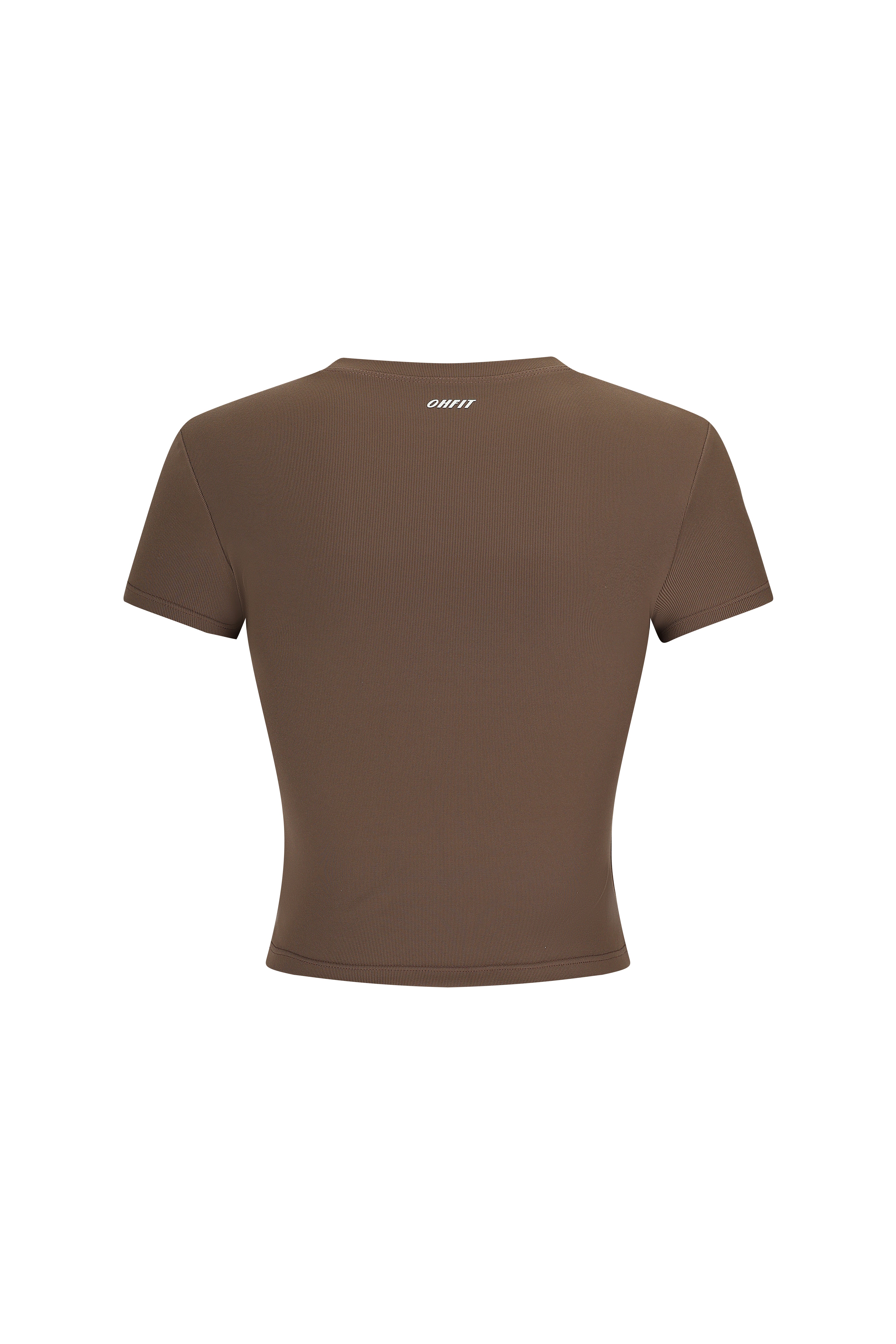 Crew Neck Top Short Sleeves - Urban Ease - Rich Cocoa - OHFIT