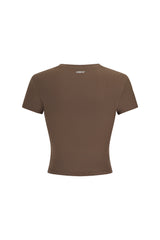 Crew Neck Top Short Sleeves - Urban Ease - Rich Cocoa - OHFIT