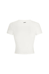 Crew Neck Top Short Sleeves - Urban Ease - Dawn White - OHFIT