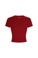 Crew Neck Top Short Sleeves - Urban Ease - Twilight Red - OHFIT