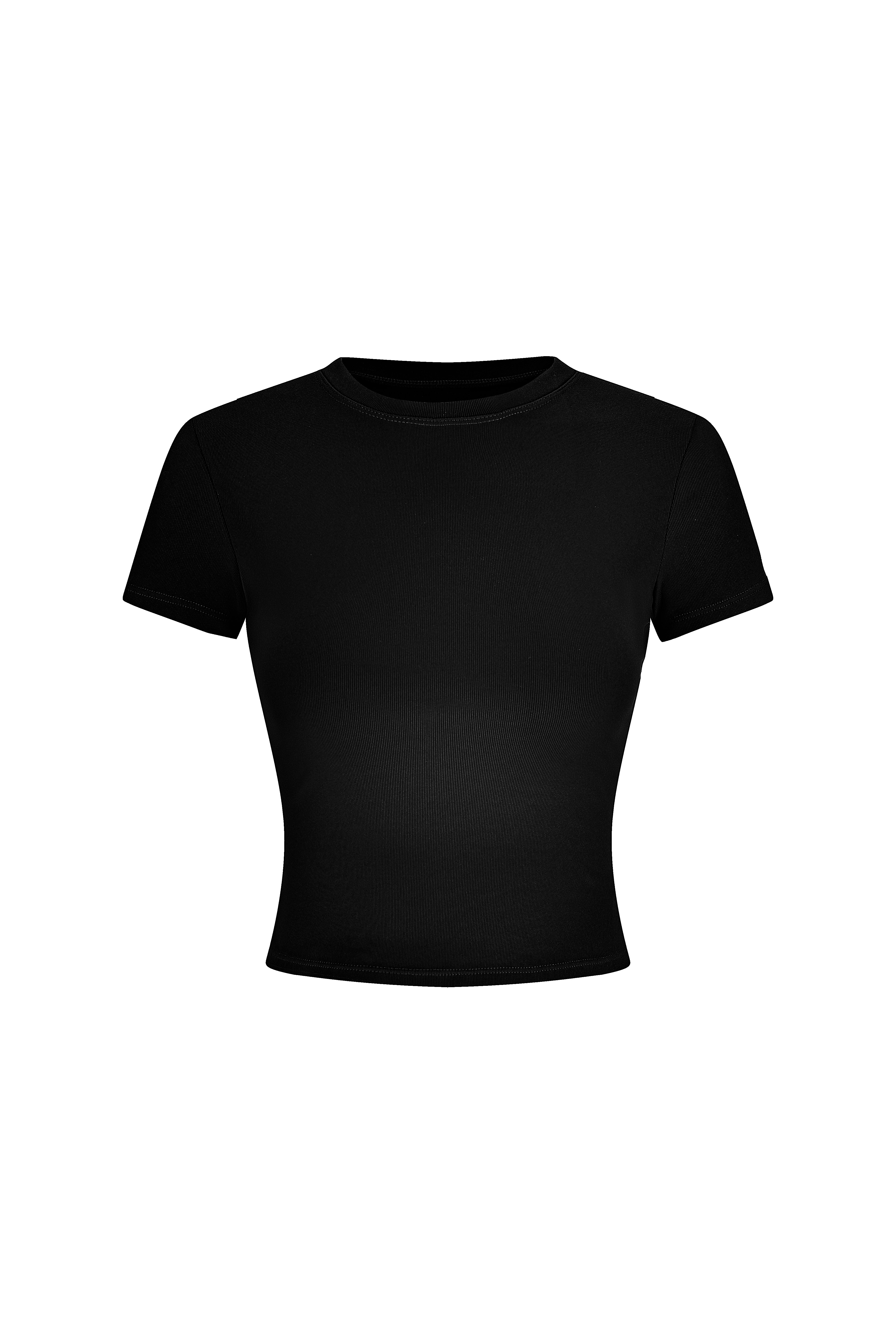 Crew Neck Top Short Sleeves - Urban Ease - Classic Noir - OHFIT