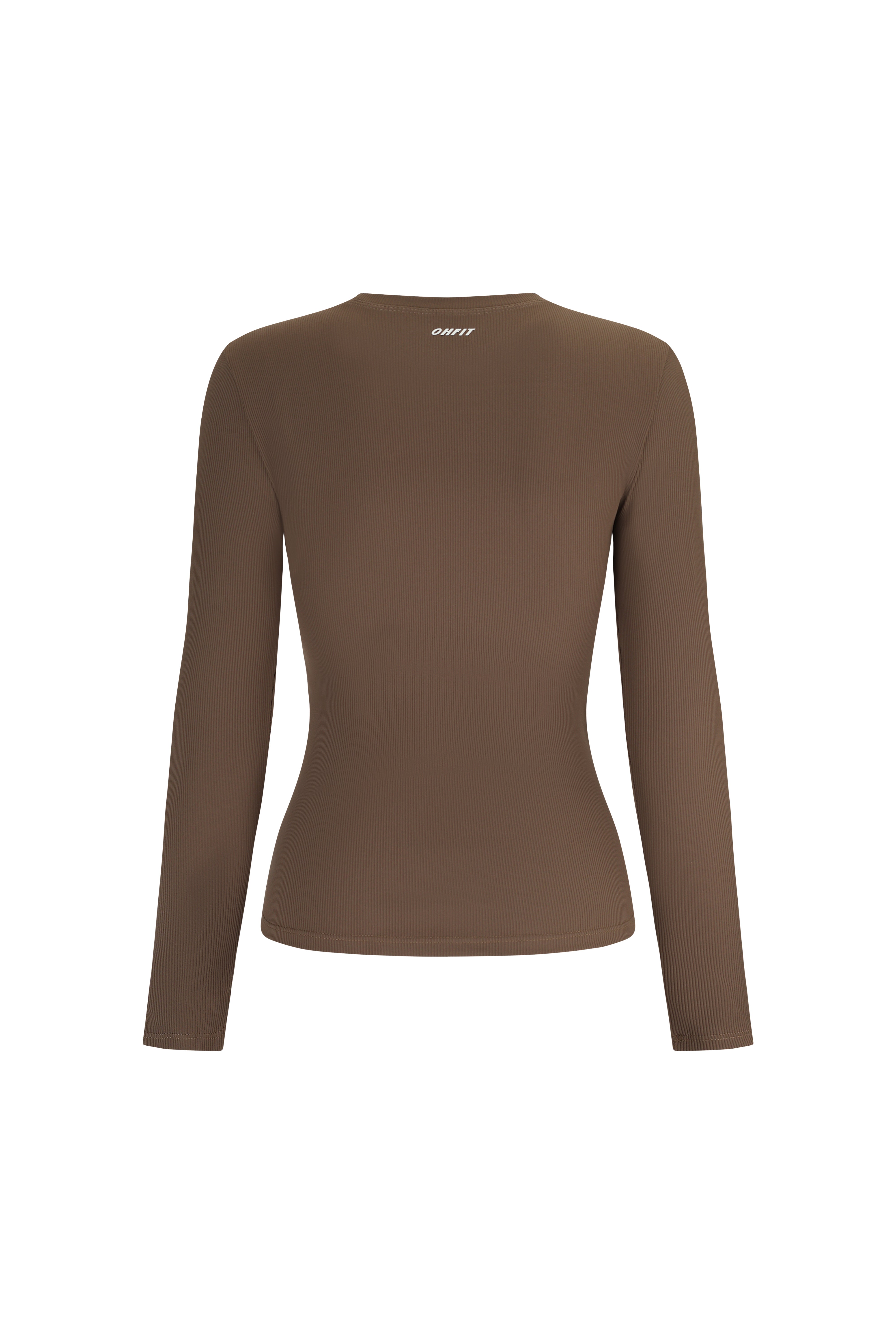 Crew Neck Top Long Sleeves - Urban Ease - Rich Cocoa - OHFIT