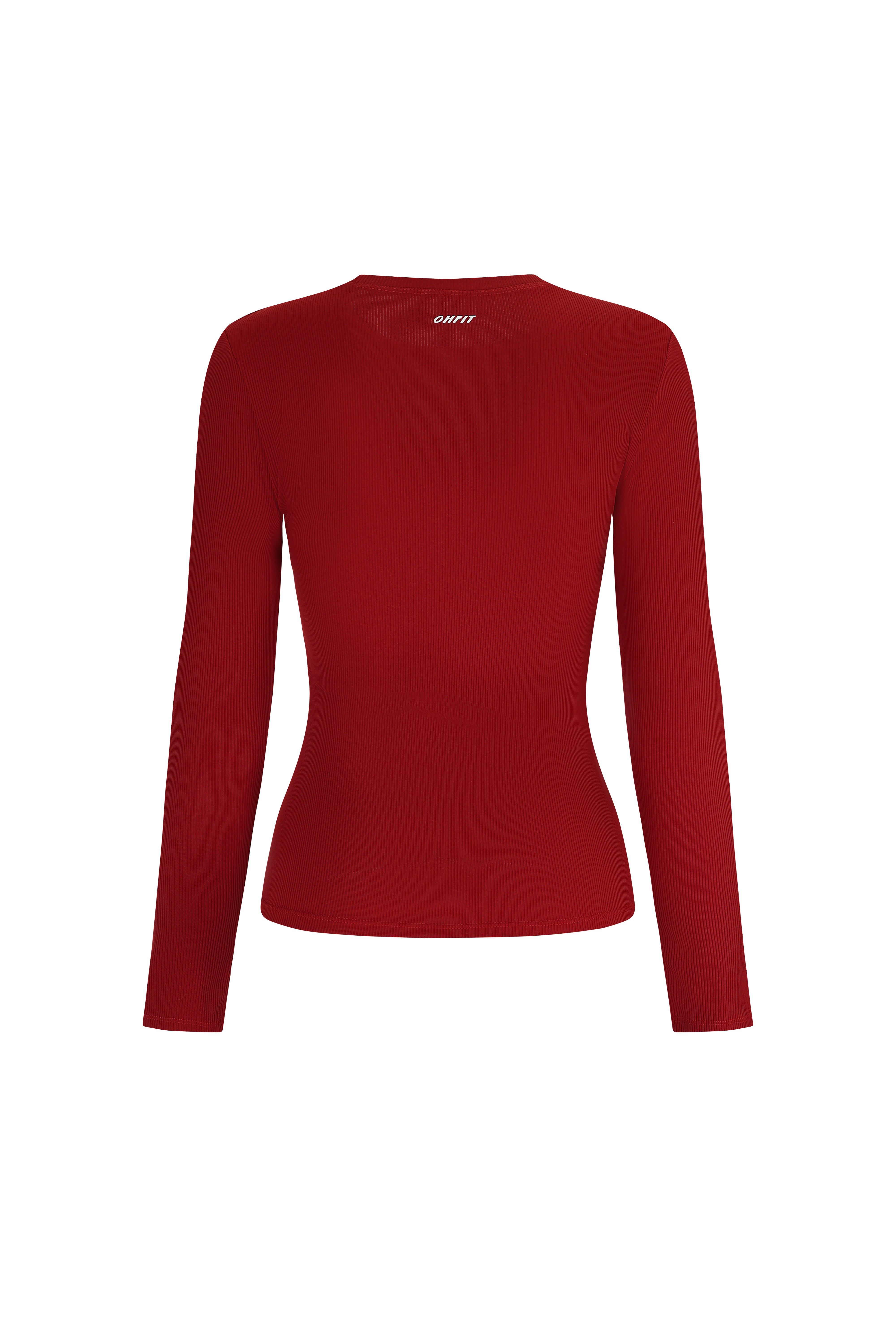 Crew Neck Top Long Sleeves - Urban Ease - Twilight Red - OHFIT