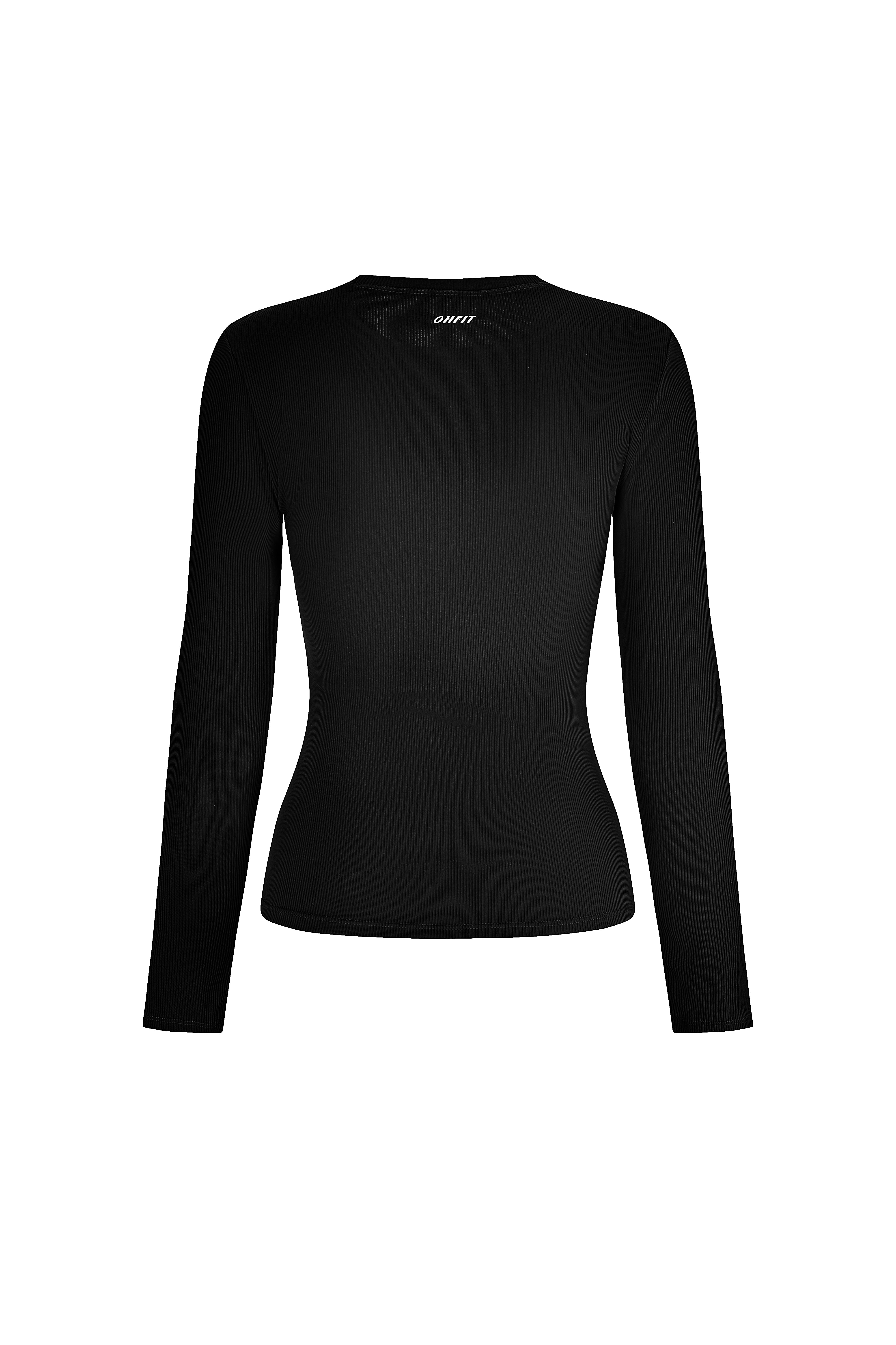 Crew Neck Top Long Sleeves - Urban Ease - Classic Noir - OHFIT