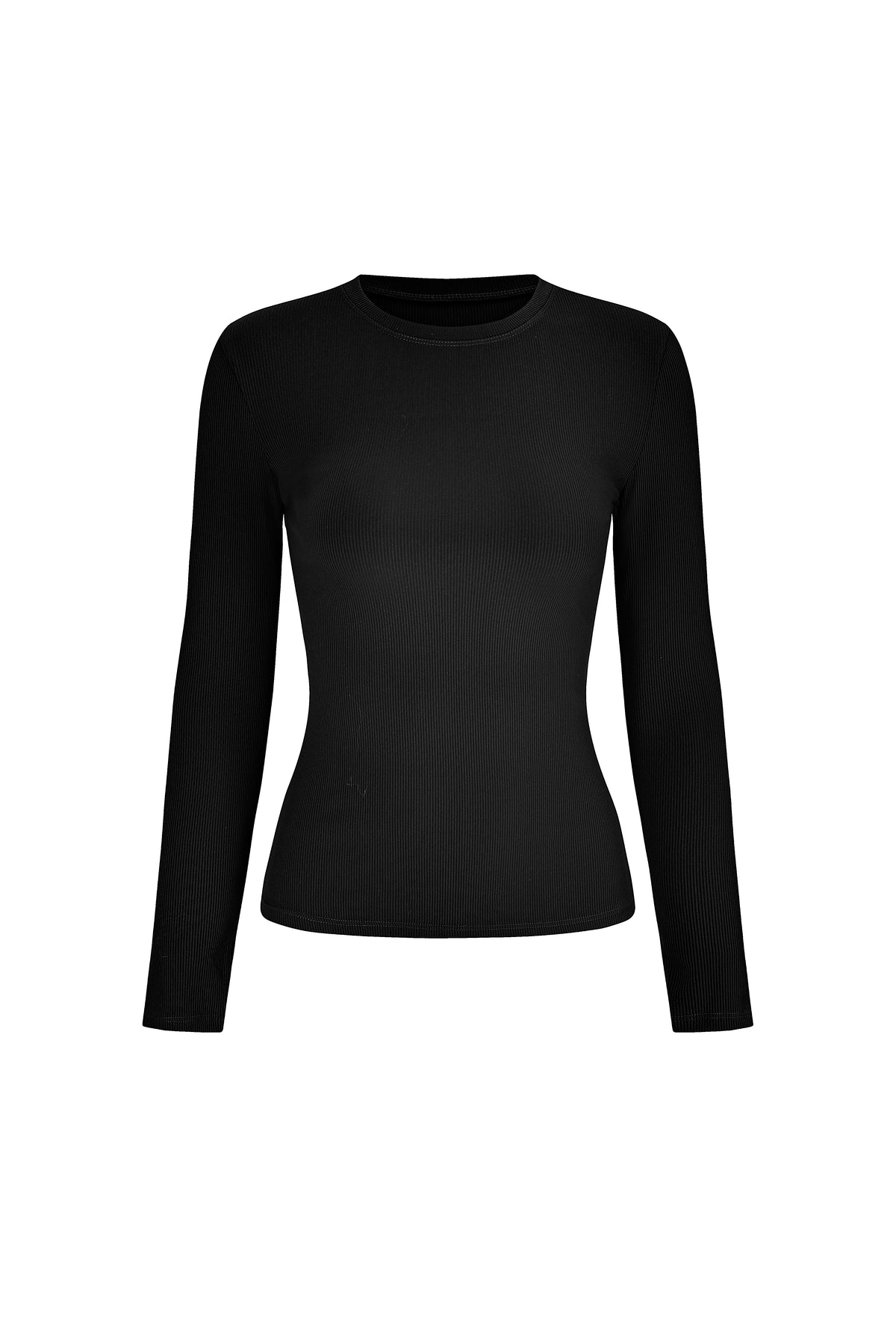 Crew Neck Top Long Sleeves - Urban Ease - Classic Noir - OHFIT