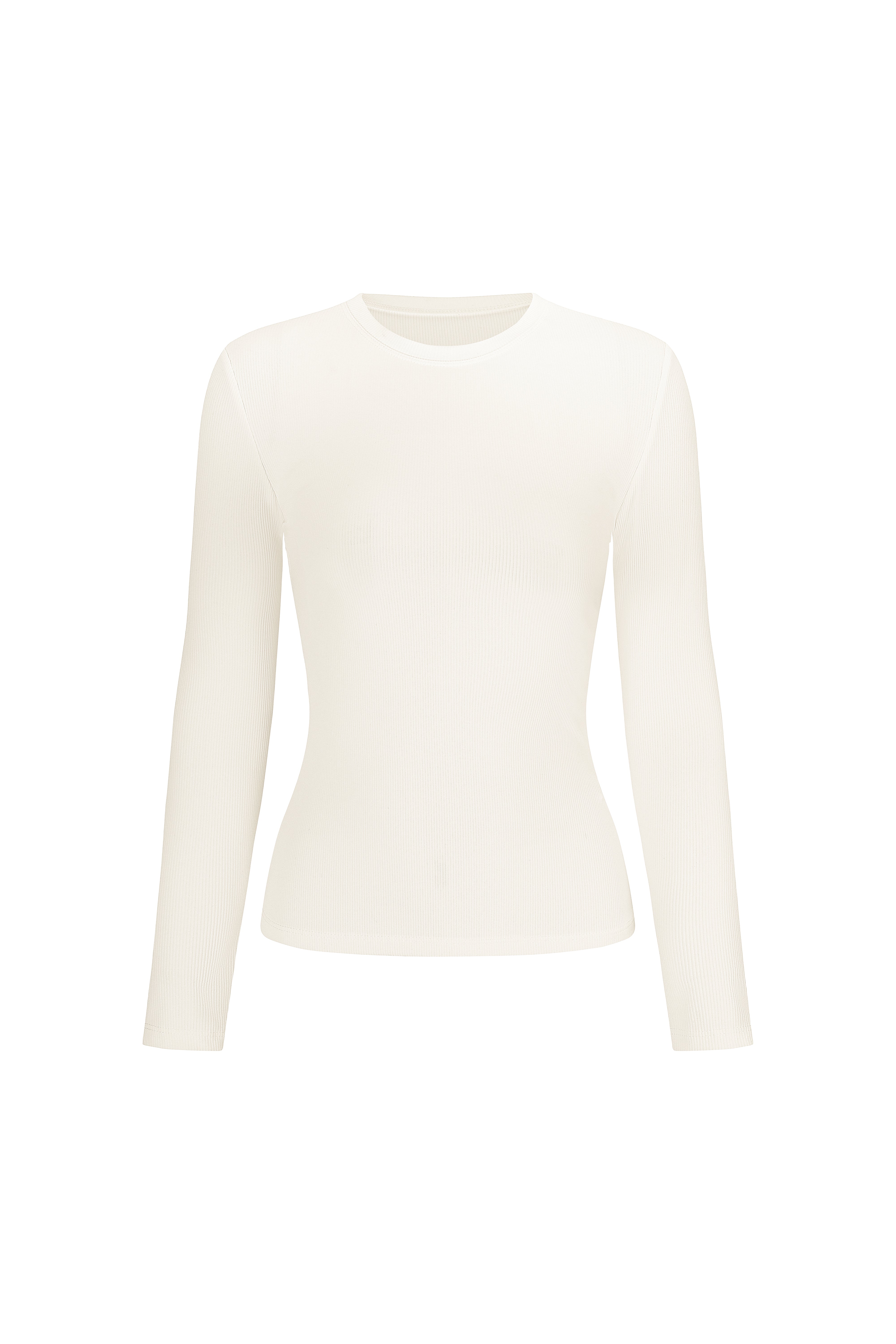 Crew Neck Top Long Sleeves - Urban Ease - Dawn White - OHFIT