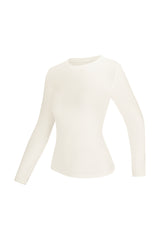 Crew Neck Top Long Sleeves - Urban Ease - Dawn White - OHFIT