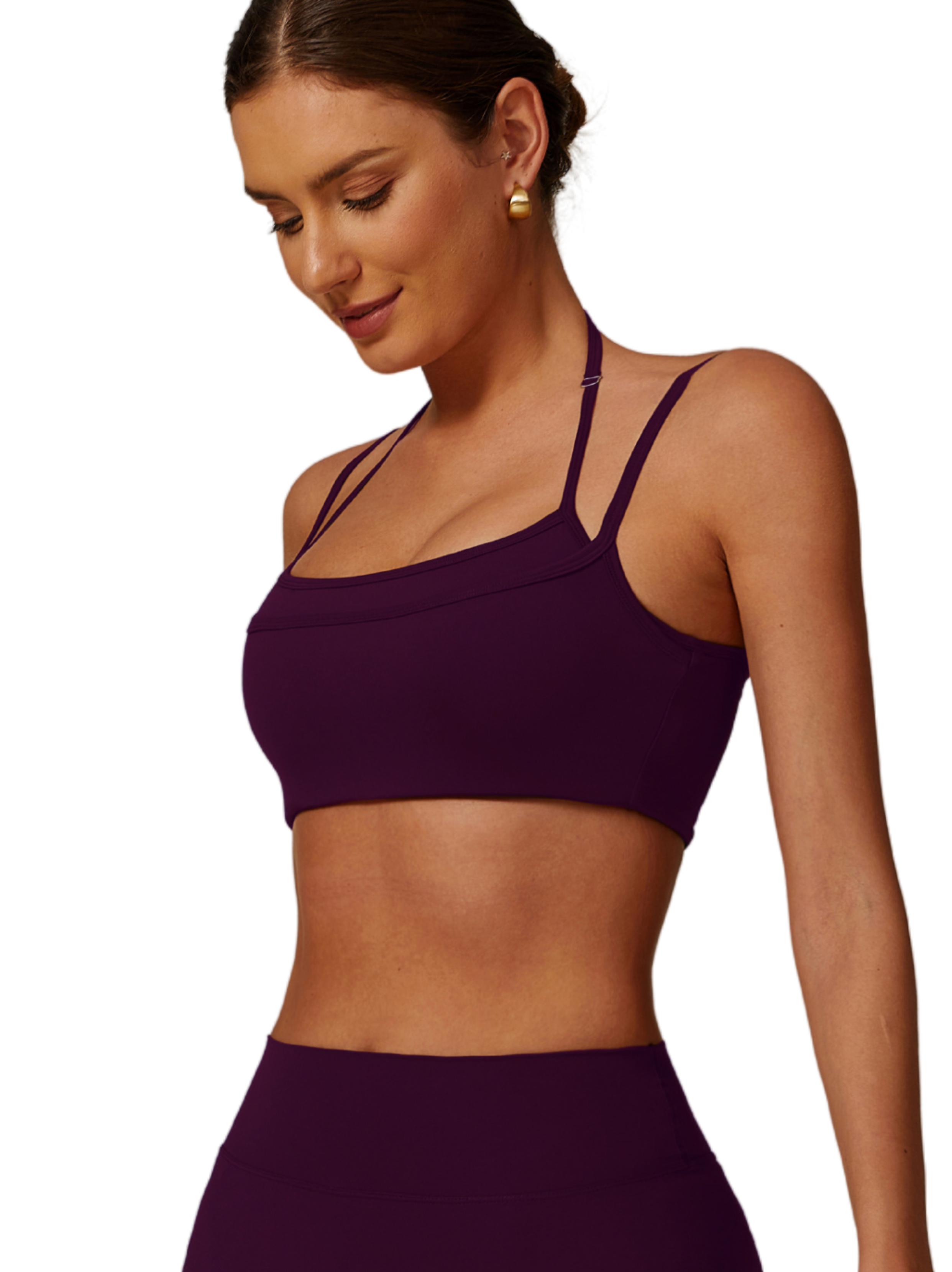 Soutien-gorge de sport double épaisseur - Flow Oasis - Prune de minuit