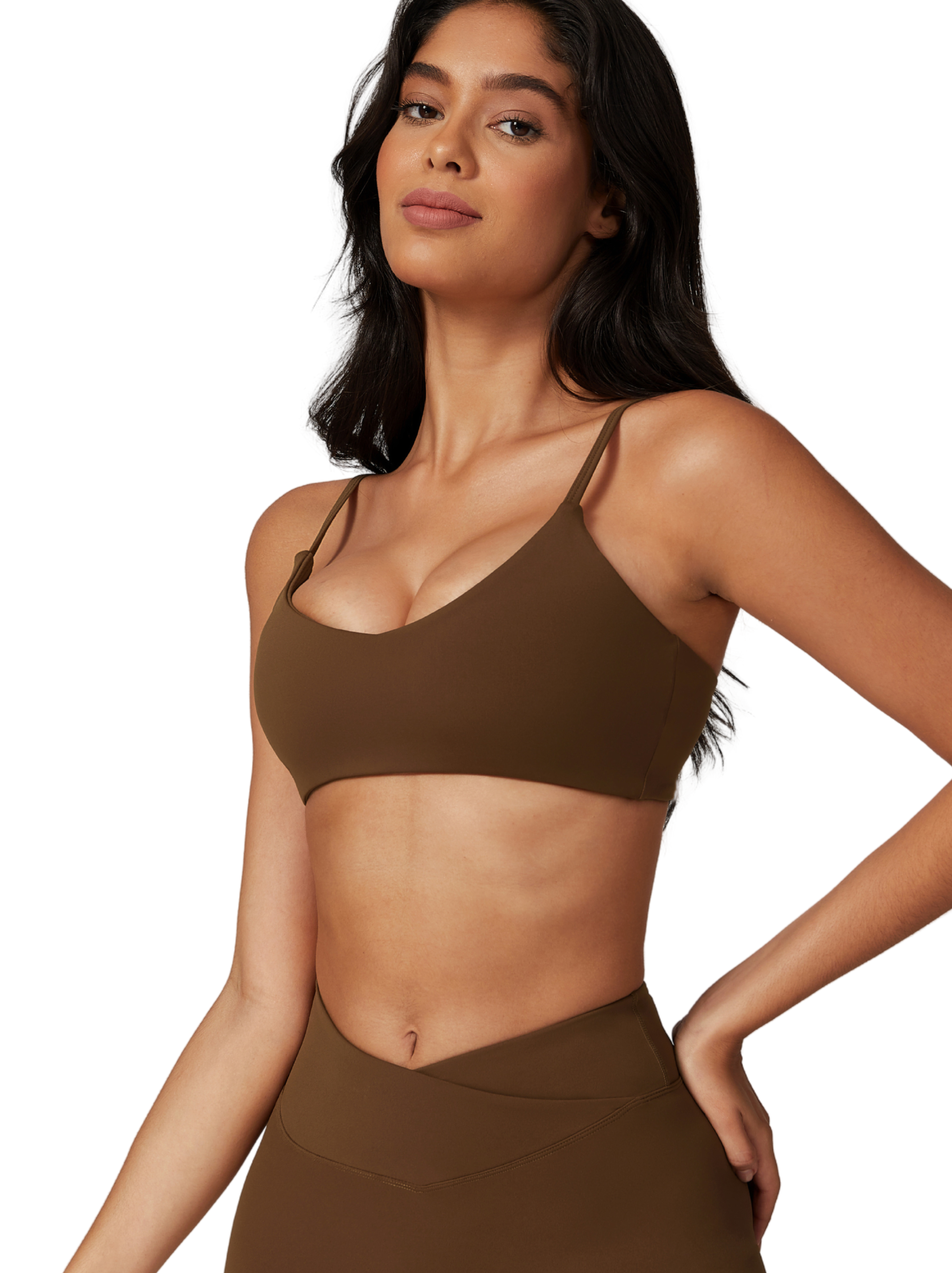 Sleek Sports Bra - Flow Oasis - Cappuccino Brown