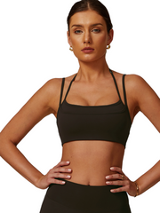 Double Layer Sports Bra - Flow Oasis - Black Coffee