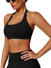 Soutien-gorge de sport dos nu - Knit Motion - Noir nuit