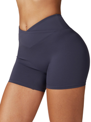 Sleek Shorts - Flow Oasis - Charcoal Blue - OHFIT