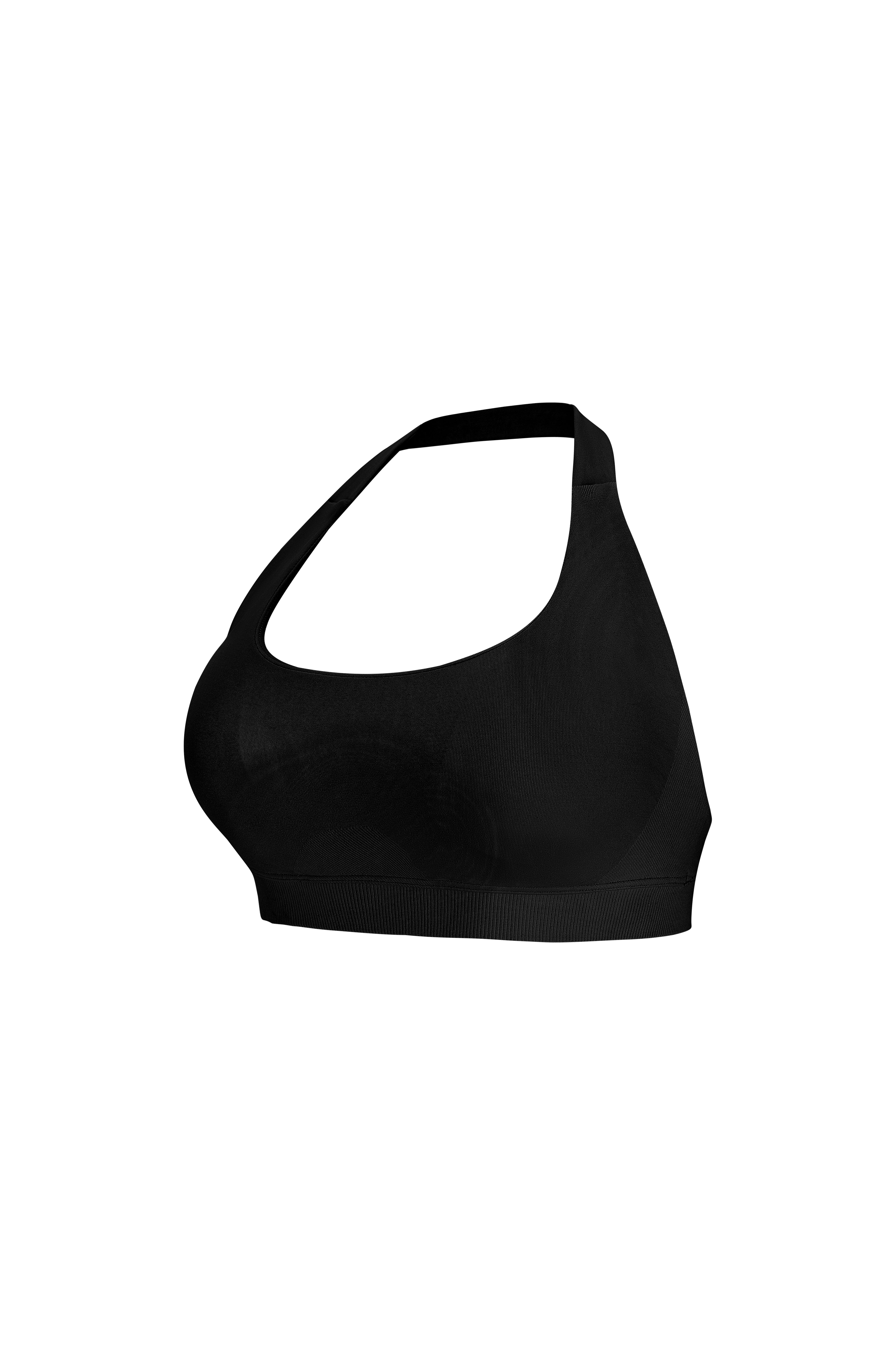 One Shoulder Bra - Knit Motion - Night Black - OHFIT