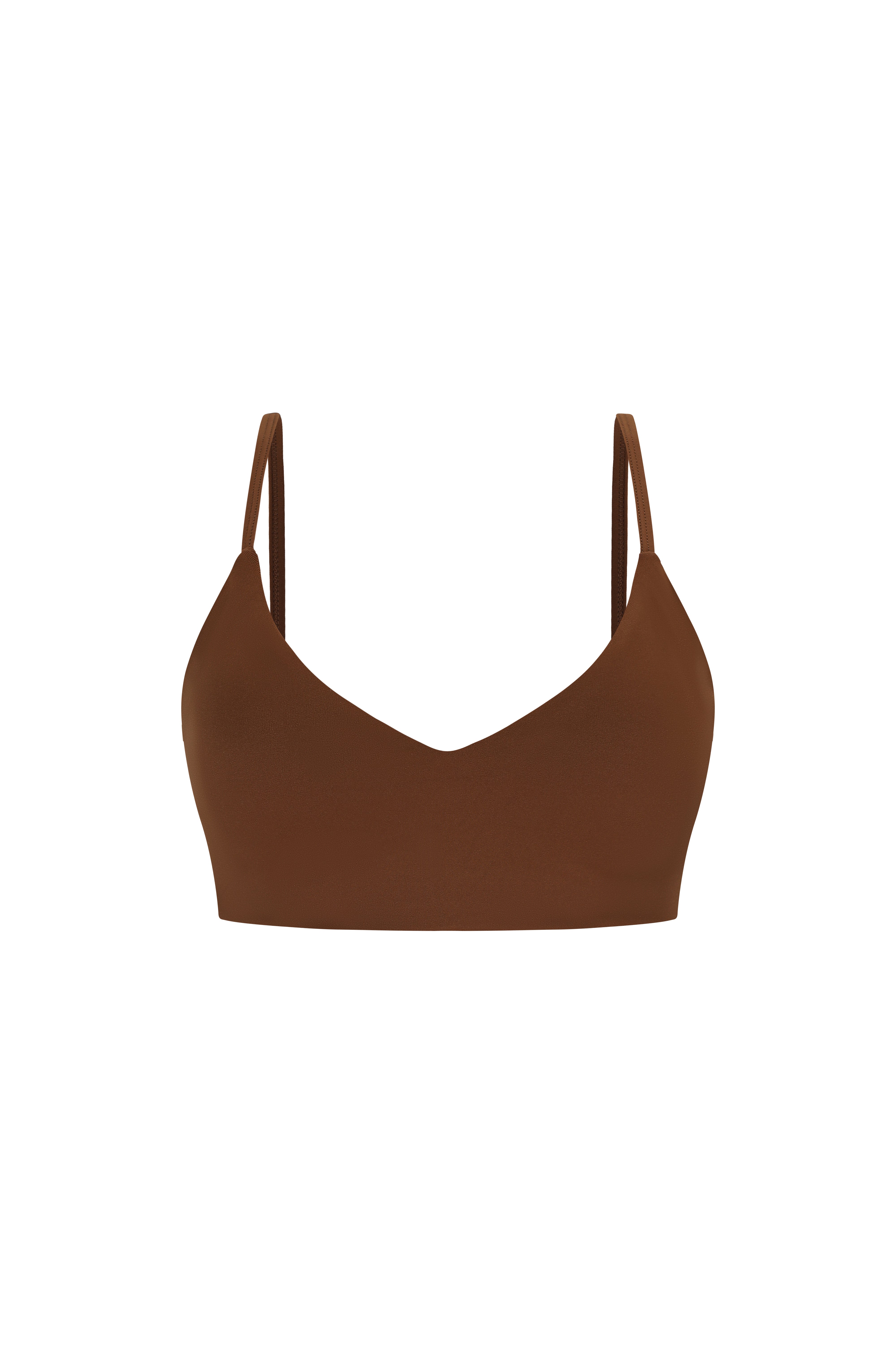 Sleek Sports Bra - Flow Oasis - Cappuccino Brown - OHFIT