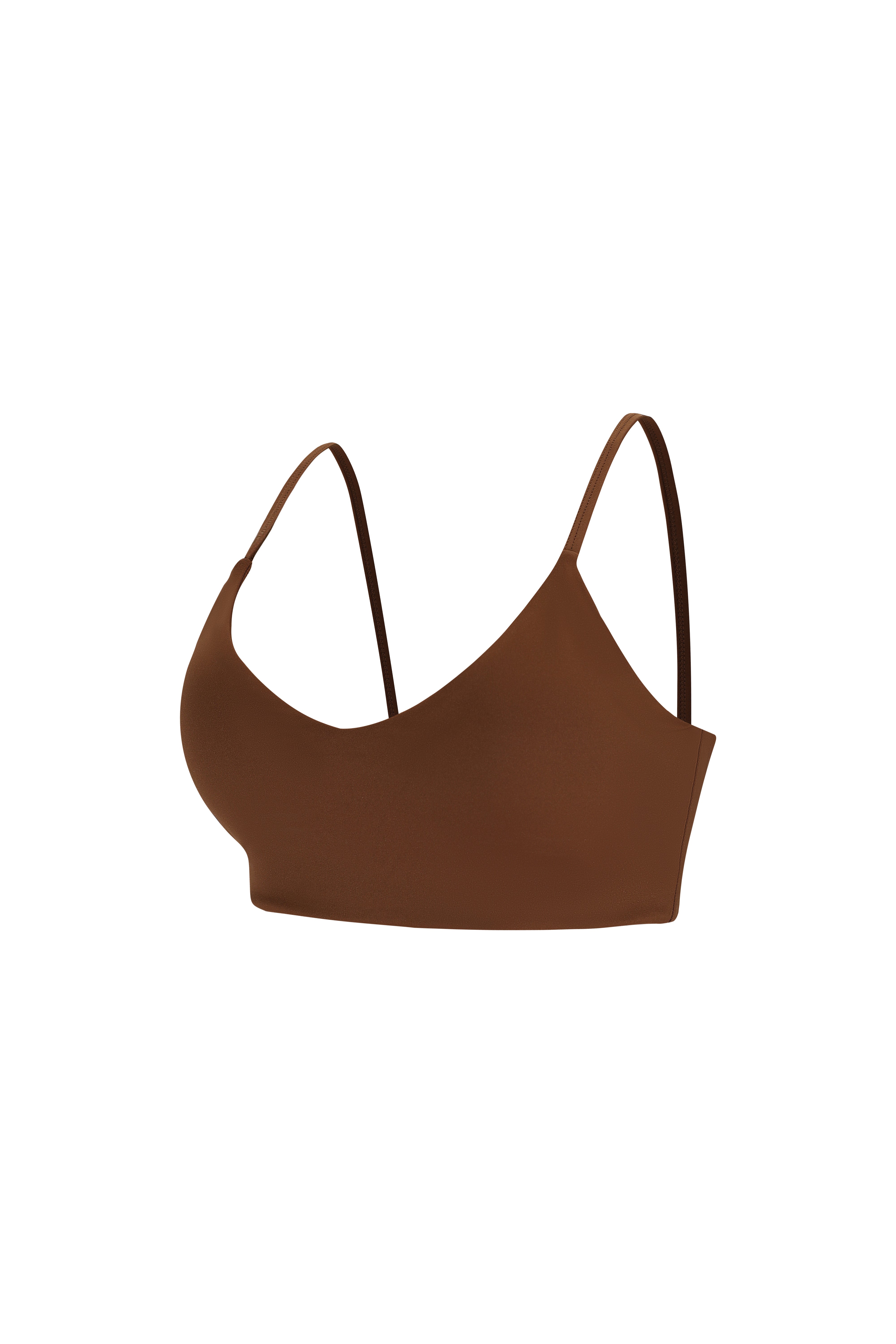 Sleek Sports Bra - Flow Oasis - Cappuccino Brown - OHFIT