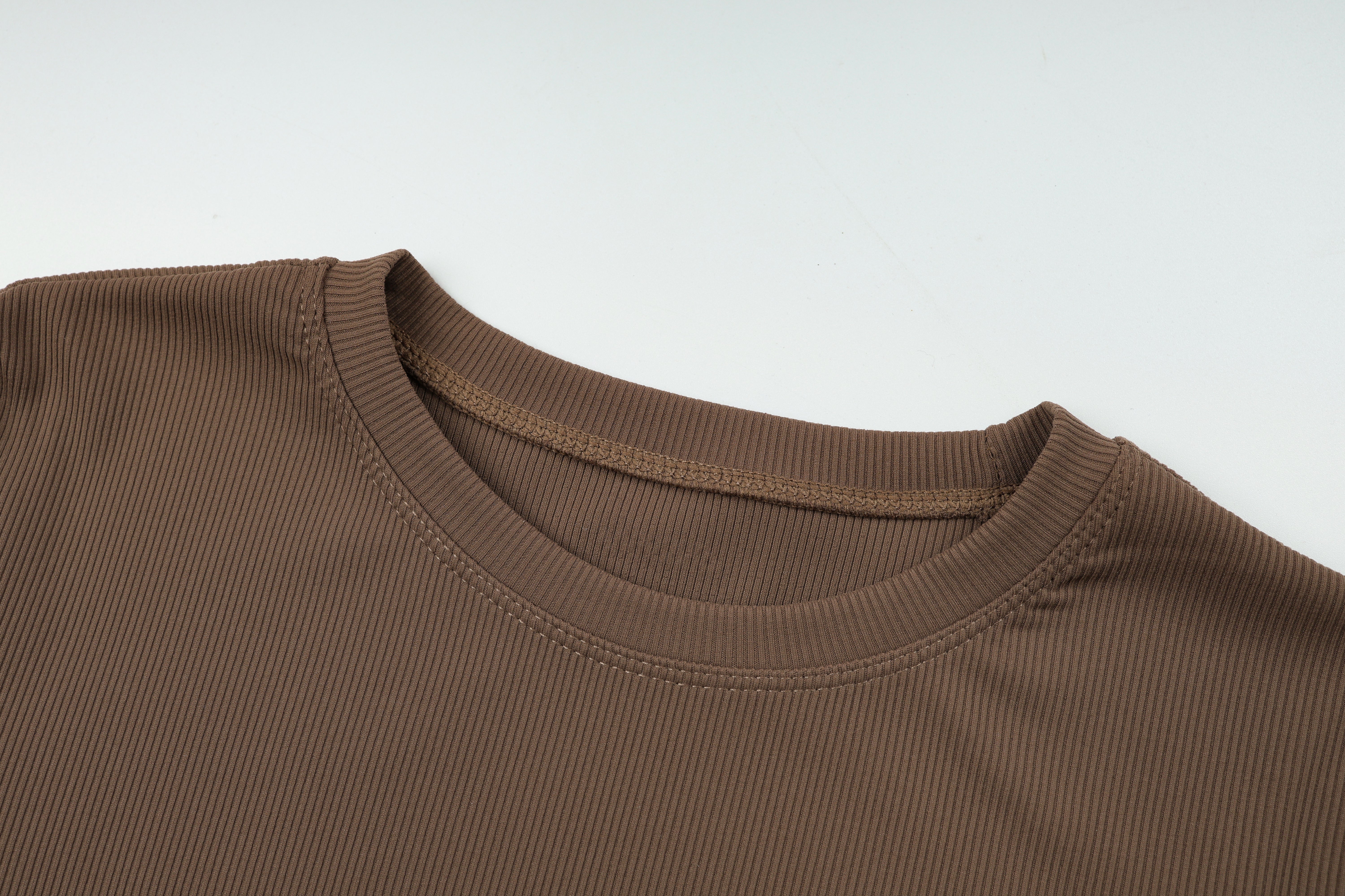 Crew Neck Top Long Sleeves - Urban Ease - Rich Cocoa - OHFIT