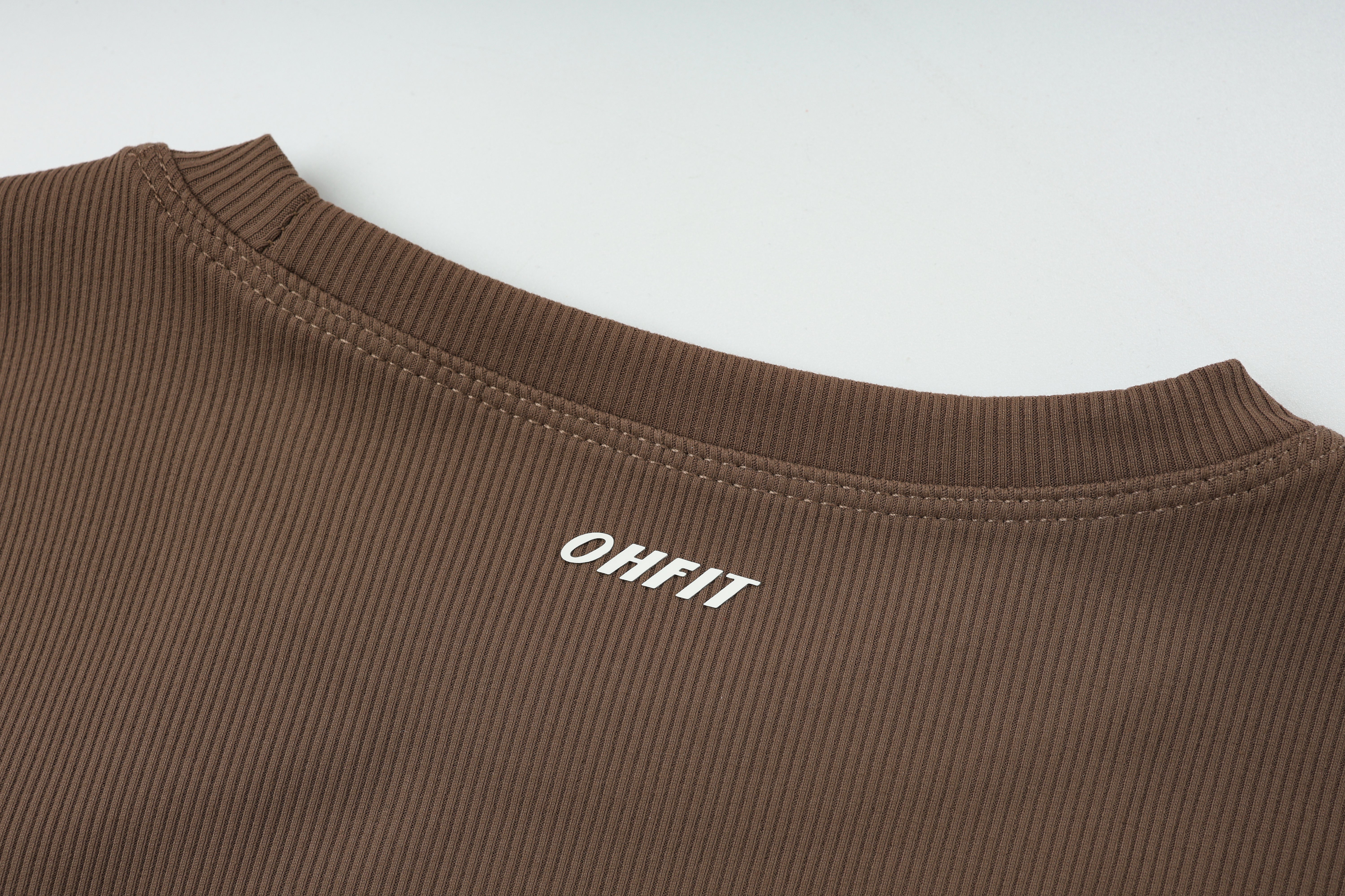 Crew Neck Top Long Sleeves - Urban Ease - Rich Cocoa - OHFIT