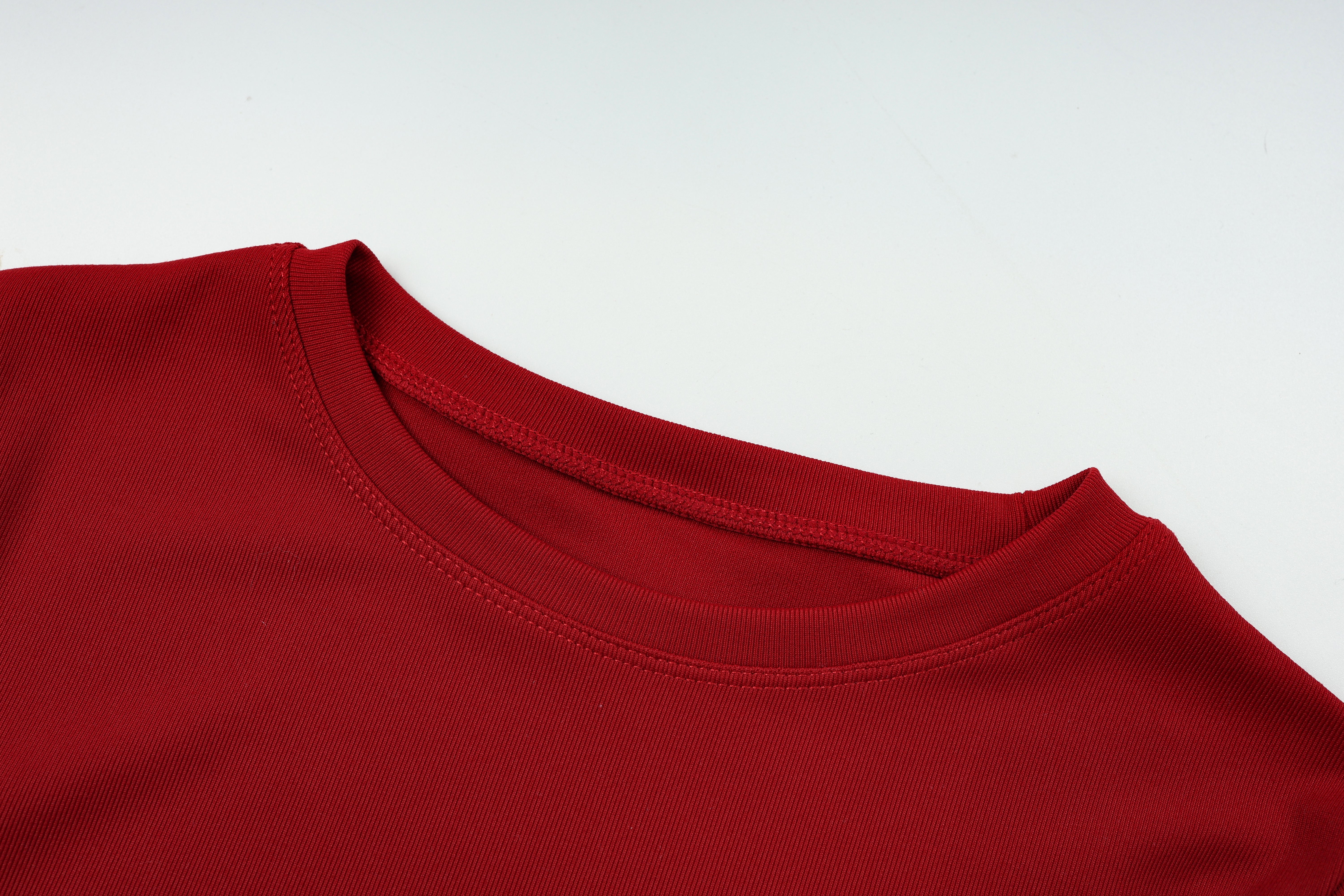 Crew Neck Top Short Sleeves - Urban Ease - Twilight Red - OHFIT