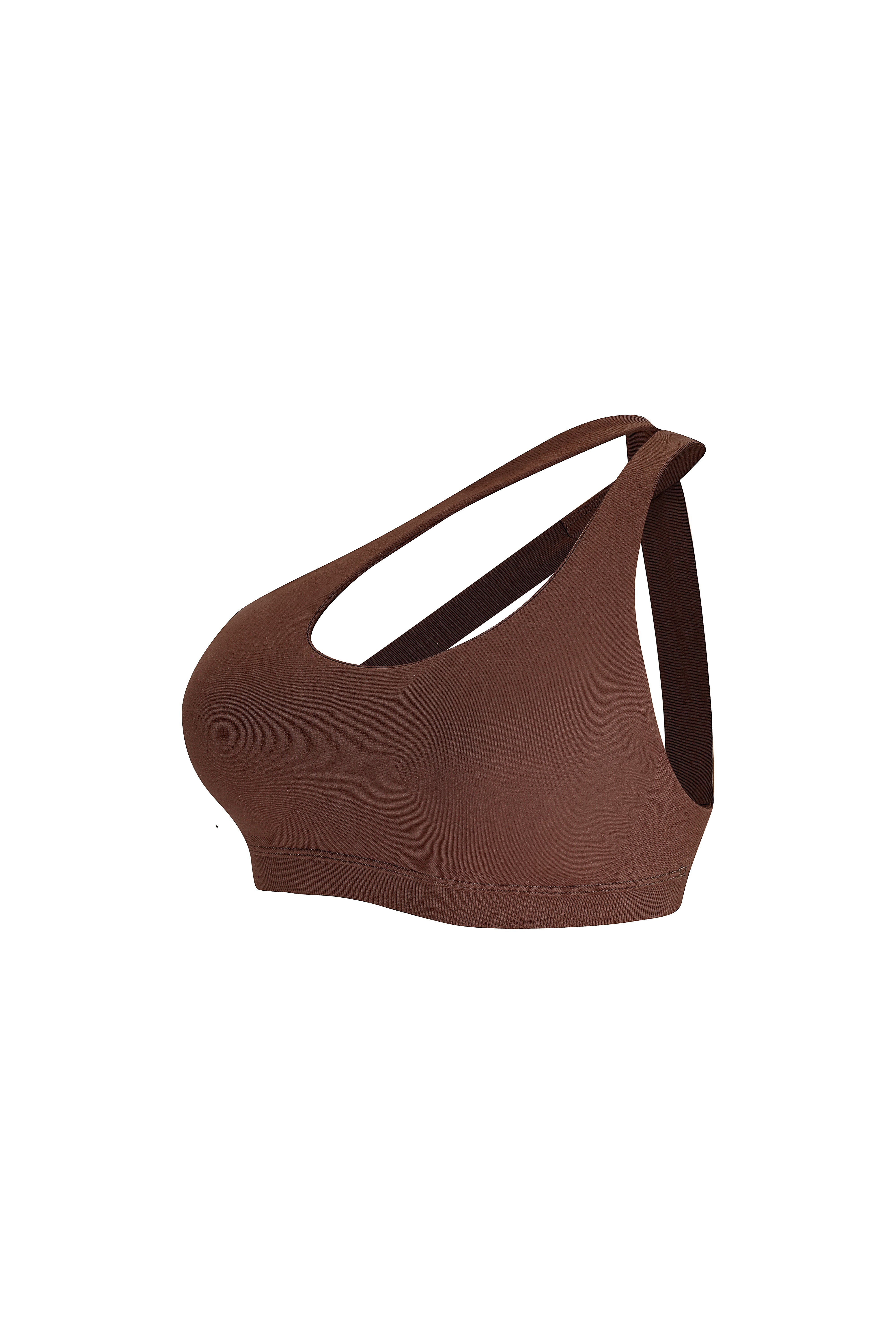 One Shoulder Bra - Knit Motion - Mocha - OHFIT