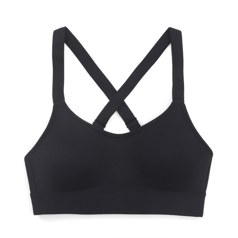High-intensity Sports Women's Shock-absorbing Running Vest Large-sized Beautiful Back Gathering Bra All-in-one Cup